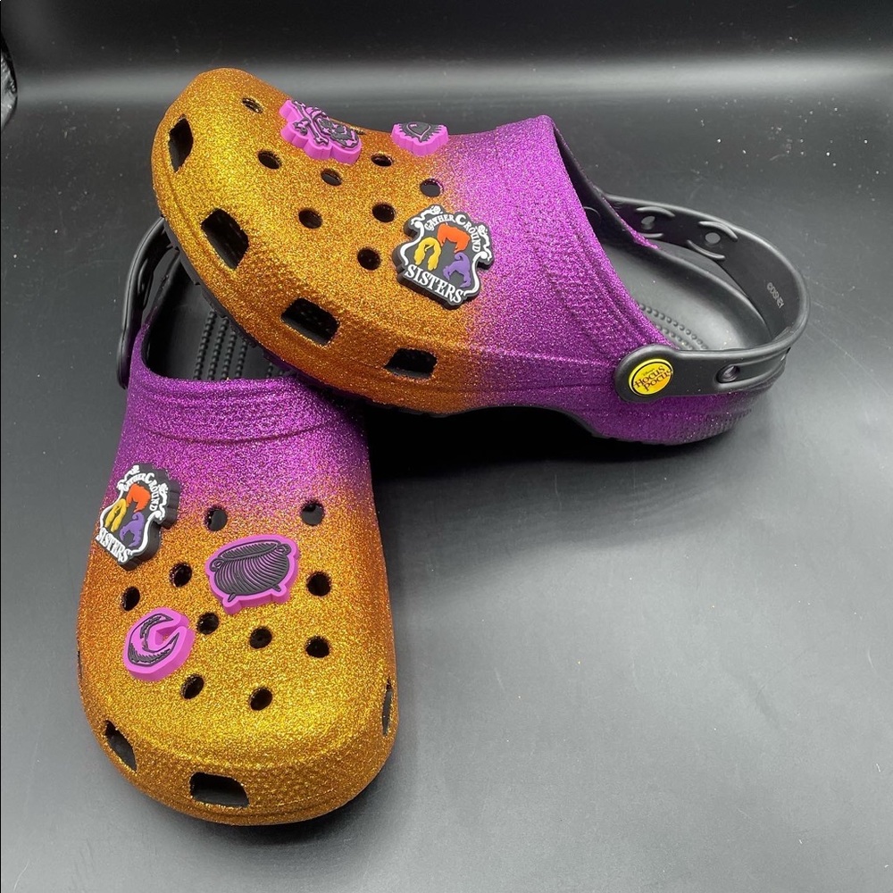 New Womens Size 6, 7, 8, 9, 10, 11 Disney Hocus Pocus Sparkle Crocs